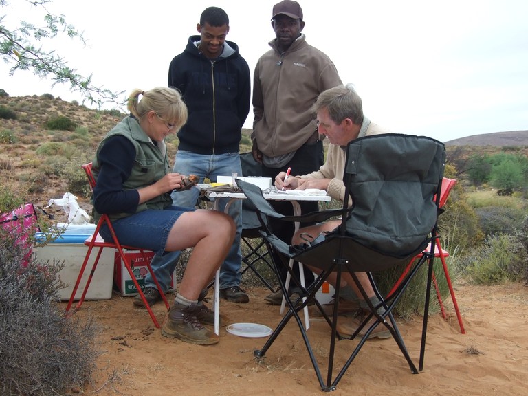 P Kaleme in S. Africa - setting up traps